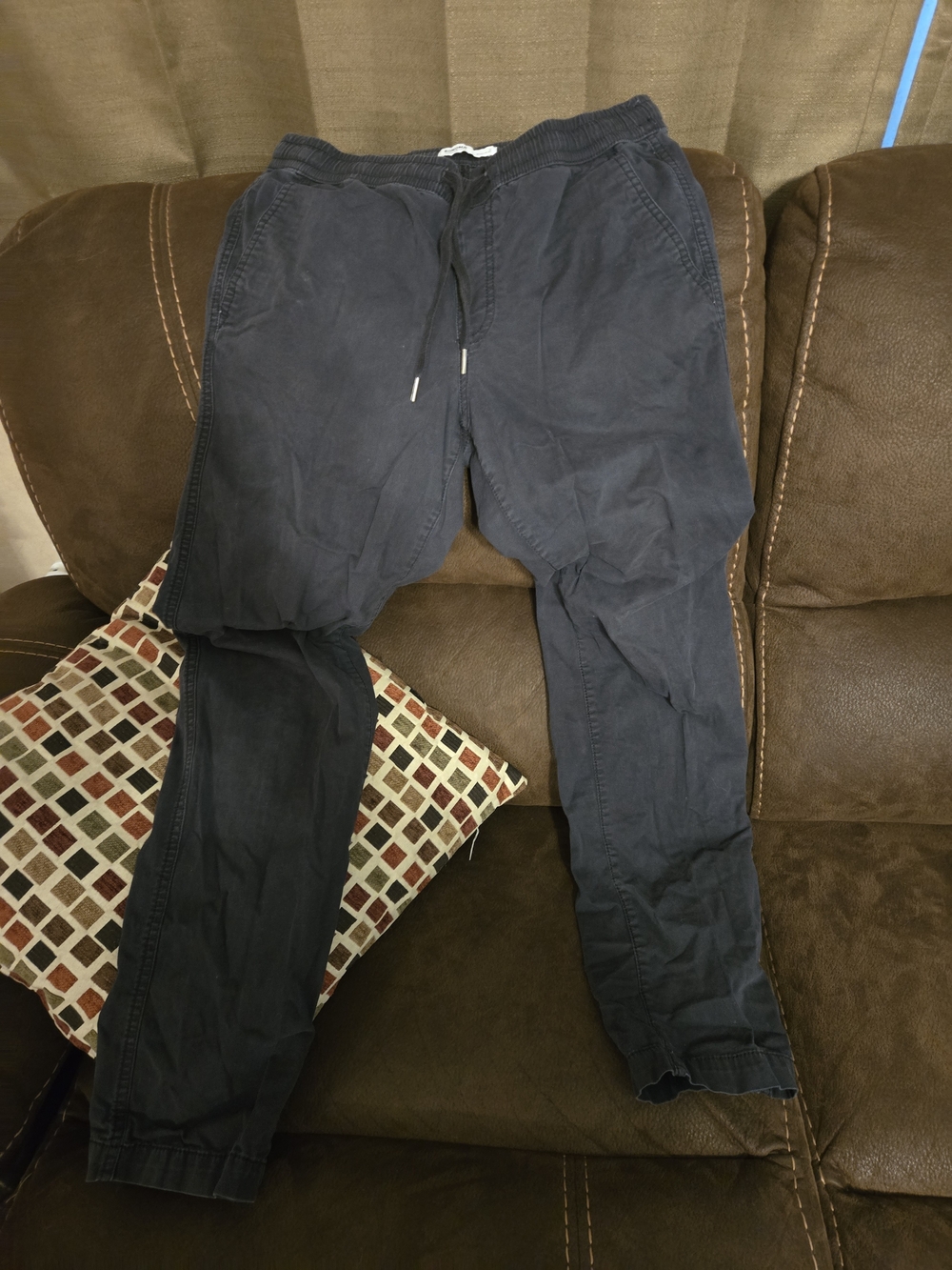 Men's Drawstring Black Jogger Pants - Casual Everyday Wear
